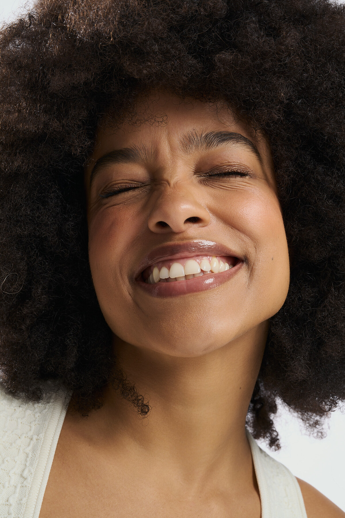 Natural beauty portrait, laughing